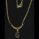 Gold-plated sterling silver crescent moon and star pendant