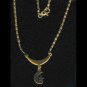 Gold-plated sterling silver crescent moon and star pendant