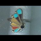 Silver + turquoise butterfly ring