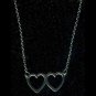 Pendant/necklace with chain: Sterling silver double heart from 1970s