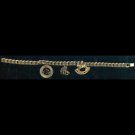 14k gold charm bracelet with 3 14k gold charms