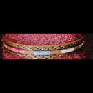 Metallic-braided multi-color-beaded bangle bracelet