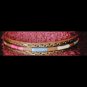Metallic-braided multi-color-beaded bangle bracelet