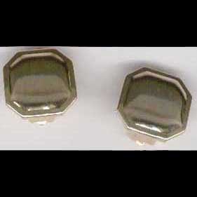 Geometric hexagon-shaped gold-tone clip-on earrings