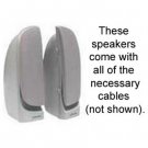 Hewlett Packard HP/Polk Audio stereo speakers (left and right) with cables