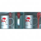 Snowman mug & spoon set  - spoon fits in mug handle! clever!
