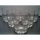 Set of 6 multifaceted-base clear glasses - 8 oz., juice / cocktail size