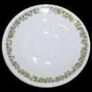 Set of 4 Corelle Livingware white and green Crazy Daisy / Spring Blossom pattern saucers