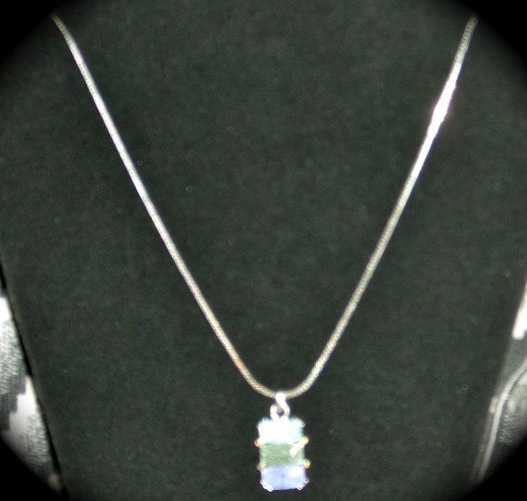 Tri Color Designer Pendant & 30 inch Vermeil Serpentine Chain