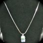 Tri Color Designer Pendant & 30 inch Vermeil Serpentine Chain