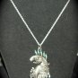 Silver & Turquoise Myan Parrot on .925 silver rope chain