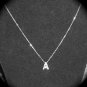Silver Letter A pendant with white stones & 18 inch .925 marked chain