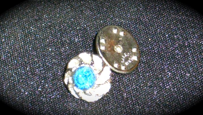Vintage Swank Silver Tone Tie Pin with Blue Stone