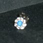 Vintage Swank Silver Tone Tie Pin with Blue Stone