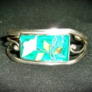 Vintage Alpaca Half cuff shell Bracelet