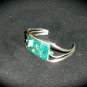 Vintage Alpaca Half cuff shell Bracelet