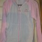 Womens Puma Gray & Pink Velour zipup warm up jacket XL
