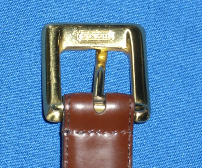 Authentic Womens Coach Brown Belt with Brass Buckle