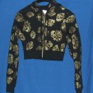Blue Chic Juniors MidRiff Hooded Zip-up Fleur-De-Lis
