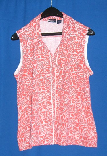 IZOD Coral Printed V-neck Sleeveless Top