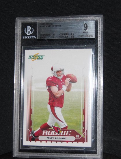Matt Leinhart Graded Score 2006 Rookie Card Graded 9 Mint