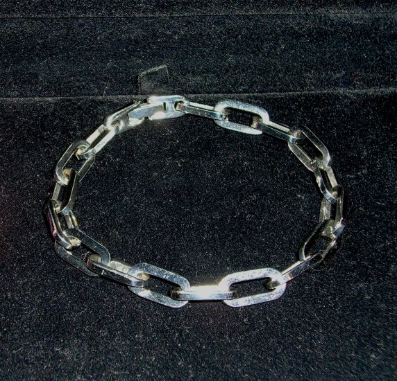 Mens Silver Tone Stainless Steel Polished Bracelet
