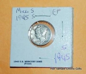 1945 S MERCURY DIME [MICRO S ] EXTRA FINE