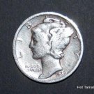 1939-D Mercury Silver Dime XF