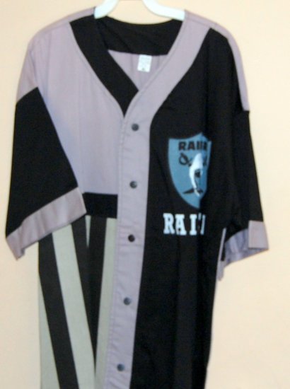 Custom Made Silk Screen Mens Raider Button Up Base ball style shirt