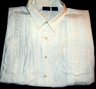 Mens TROPI - COOL WHITE Guayabera Button Up Short Sleeve Shirt