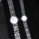 Charles Deleon His & Hers Stainless Steel Watch Set Pre-Owned