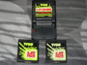 TYCO V.8 CHARGER & TWO 4.8V PACK BATTERIES PRE-OWNED