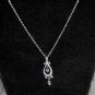 Silver Chain and Pendant with White Stones