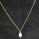 Gold Tone Chain & Opal Pendant Estate Lot #223