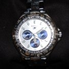 Silver Stainless Steel  Mens Fossil Blue Wrist Watch Chronograph