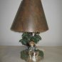 Little Boy & Dog Under Tree Lamp Base Metal Shade
