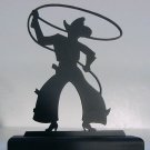 Bowlegged Cowboy with Lasso Decorative Wood Silhouette