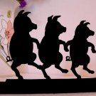 World Renown Talented Dancing Pigs Wood Silhouette.