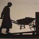 A Workman Brings Supplies to the Work Site Decorative Wood Silhouette