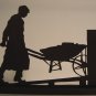 A Workman Brings Supplies to the Work Site Decorative Wood Silhouette