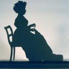 Woman Hand Sewing Decorative Wood Silhouette.