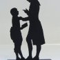 Teacher and Pupil Hand-cut Decorative Wood Silhouette Early America