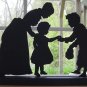 Woman, Child and Beggar Victorian Style Hand-cut Decorative Silhouette