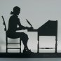 Man Writing at Desk with Quill Decorative Silhouette-Early America Era