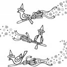 Impression-Obsession - Birds on Brooms