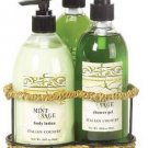 Wholesale Mint & Sage Bath Set-Wire Stand