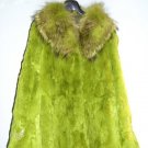 8120-Green RexRabbit Coat with RaccoonDog Collar