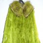 8120-Green RexRabbit Coat with RaccoonDog Collar
