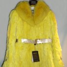 8120-Yellow RexRabbit Coat with Fox Collar