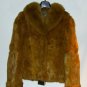 8142-Khaki Hare Fur Jacket with Fox Collar